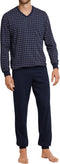 Schiesser Heren Pyjama - Lange broek - V Hals - Donkerblauw