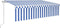 vidaXL - Luifel - automatisch - uittrekbaar - met - rolgordijn - 6x3 - m - blauw - wit