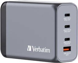 Verbatim GNC-240 - GaN Oplader - 4 Poorten 240W USB A/C - 28V 5A Power Delivery 3.0 Quick Charge 3.0