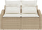 vidaXL - 2-zits - tuinbank - met - opbergruimte - en - kussens - - - beige - poly - rattan