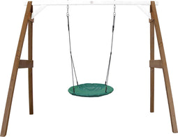 AXI Summer Nestschommel in Bruin/Wit - FSC hout - Vrijstaande Schommelset van hout met 1 nest schommel en 4 grondankers - Schommelset voor kinderen - 10 jaar Garantie!