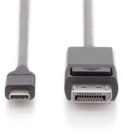Assmann AK-300333-020-S - USB-C naar DisplayPort Adapterkabel - 4K/60 Hz - Zwart (2,0 m)