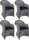 Decomeubel Rotan Stoel Kubu Grey met zwart Kussen - set van 4 stoelen