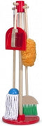 Melissa & Doug Let’s Play House! - Stoffen schoonmaakset - Houten bezem zwabber ragebol opbergstandaard (6-delig)