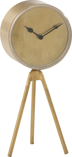 J-Line klok Triepod - metaal - goud - small - Ø 15 cm