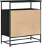 vidaXL - Sideboard - Zwart - Eiken - 69x35x80 - cm - Engineered - Hout - en - Staal