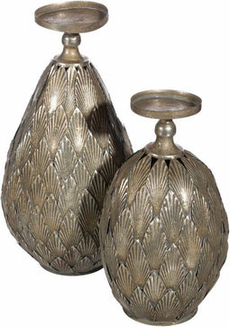 Kaarshouder 15,5 x 15,5 x 28 cm Metaal Zilver