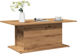 vidaXL - Salontafel - 102x55,5x40 - cm - bewerkt - hout - artisanaal - eikenkleur