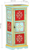 vidaXL - Hoge - kast - handgeschilderd - 40x30x90 - cm - massief - mangohout