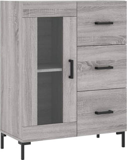 vidaXL - Dressoir - 69,5x34x90 - cm - bewerkt - hout - grijs - sonoma - eikenkleurig