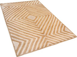 PIRLI - Laagpolig vloerkleed - Beige - 140 x 200 cm - Katoen