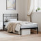 vidaXL - Bedframe - met - hoofdbord - metaal - zwart - 90x190 - cm