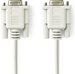 Nedis Nullmodemkabel - D-SUB 9-Pins Female - D-SUB 9-Pins Female - Vernikkeld - 2.00 m - Rond - PVC - Ivoor - Envelop