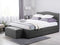 MONTPELLIER - Bed opbergruimte LED - Donkergrijs - 180x200 cm - Stof