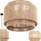 tectake® Plafondlamp Lignea Lux - Hanglamp Boho stijl - Ø46 x 32 cm - Jute lampenkap - 40W - Decoratieve verlichting woonkamer slaapkamer eetkamer