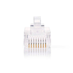 Nedis RJ45-Connector - Male - Stranded UTP CAT5 - Recht - Verguld - 10 Stuks - PVC - Transparant - Doos