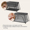 Lionelo Alice - 3 in 1 Babybedje Box Reisbedje - T25-schuimmatras 2 Hoogteposities - Grijs