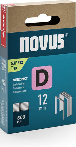 Novus D 53F - Niet met platte draad 12 mm - 600 stuks