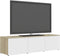 vidaXL - Tv-meubel - 120x34x30 - cm - bewerkt - hout - wit - en - sonoma - eikenkleurig