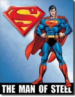 Superman Man of Steel. Metalen wandbord 31,5 x 40,5 cm.