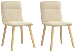 vidaXL - Eetkamerstoelen - 2 - st - stof - crèmekleurig