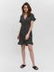VERO MODA VMHENNA - Wrap jurk - Korte mouwen met ruche details - Blauw - Dames - Maat XS