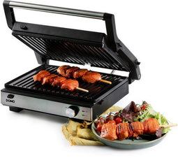 DOMO DO9287G - Multifunctionele Contactgrill 2-in-1 - PFAS-vrije Keramische Anti-Aanbaklaag - Zwart RVS