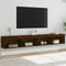 vidaXL - Tv-meubels - met - LED-verlichting - 2 - st - 100x30x30 - cm - bruineiken