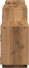 vidaXL - Wandschap - 129x18x42 - cm - bewerkt - hout - artisanaal - eikenkleurig