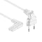 Nedis Stroomkabel - Euro Male - IEC-320-C7 - Gehoekt - Links Gehoekt - Vernikkeld - 3.00 m - Plat - PVC - Wit - Envelop
