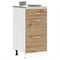 vidaXL - Onderkast - 40x46x81,5 - cm - bewerkt - hout - artisanaal - eikenkleur