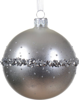 Kerstbal glas d8 cm zilver I kerst