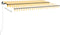 vidaXL - Luifel - handmatig - uittrekbaar - 400x350 - cm - geel - en - wit