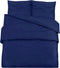 vidaXL - Dekbedovertrekset - 140x200 - cm - microvezel - marineblauw