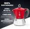 Bialetti Moka Induction - Percolator - Rood - 4 kops