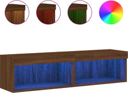 vidaXL - Tv-meubels - met - LED-verlichting - 2 - st - 60x30x30 - cm - bruineikenkleur