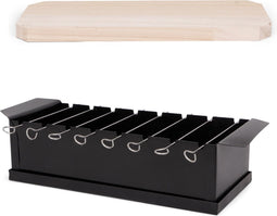 SENZA BBQ met serveerplank - Grillplaat - BBQ to go - Inclusief spiesjes - Zwart
