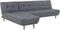 ALSTEN - Hoekslaapbank - Grijs - Rechterzijde - 257 cm - Polyester