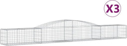 vidaXL - Schanskorven - 3 - st - gewelfd - 400x50x40/60 - cm - ijzer
