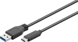 Goobay USB A/USB C - 1 m - 5 Gbit/s gegevensoverdracht - Zwart