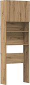 vidaXL - Wasmachinekast - 64x24x190 - cm - bewerkt - hout - artisanaal - eikenkleur