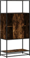 vidaXL - Hoge - kast - 68x35x139cm - bewerkt - hout - en - metaal - gerookt - eikenkleur