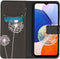 iMoshion Hoesje Geschikt voor Samsung Galaxy A14 (5G) Hoesje Met Pasjeshouder - iMoshion Design Softcase Bookcase - Zwart / Dandelion