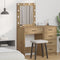vidaXL - Kaptafel - met - LED - Lichten - - - Artisan - Eik - 50x41x135 - cm
