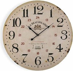 Muurklok Versa Beaujolaise Hout (3 x 58 x 58 cm)