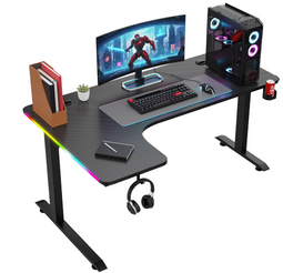 Avalo Gaming Bureau L-vorm - 160x100x75 cm - RGB LED - Bekerhouder
