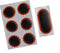 Rema Tiptop Pleisterstrip voor fietsbanden - 6 ronde en 1 lange patch - Dubbelgelaagd rubber - Zwart/rood