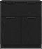 vidaXL - Zwarte - Eikenhouten - Dressoir - 60x30x70 - cm - Bewerkt - Hout