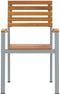 vidaXL - Tuinstoelen - 4 - stuks - Grijs - Massief - Acacia - Hout - en - Staal
