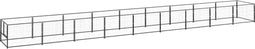 vidaXL - Hondenkennel - 9 - m² - staal - zwart